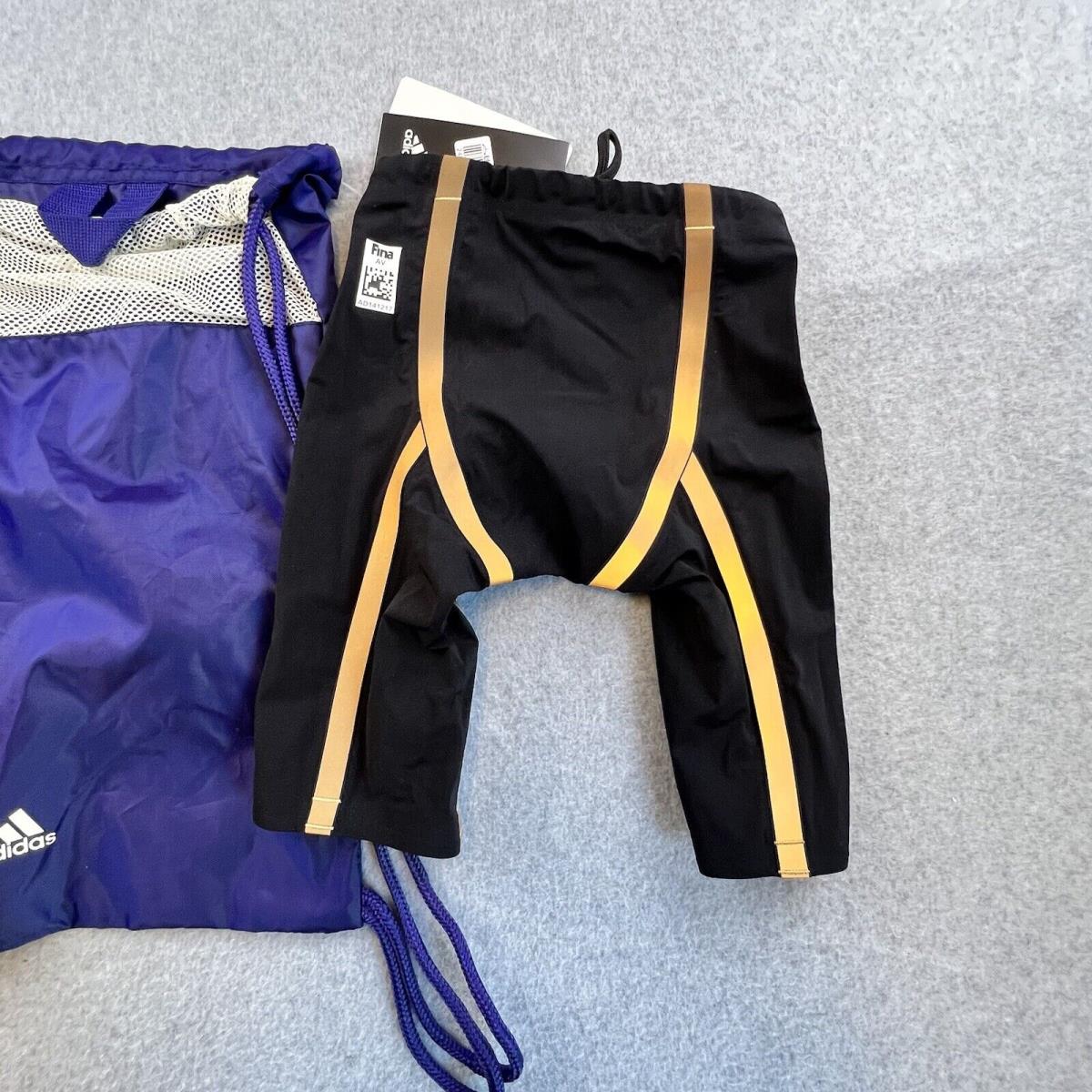 Adidas Adizero FS JM M Freestyle Jammer Swimwear Bag Set Mens 20 Black Gold