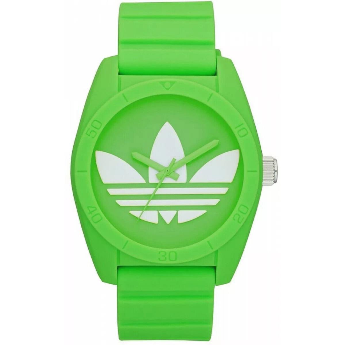 Adidas ADH6172 Santiago Unisex Analog Green Plastic Watch Green Silcone Strap