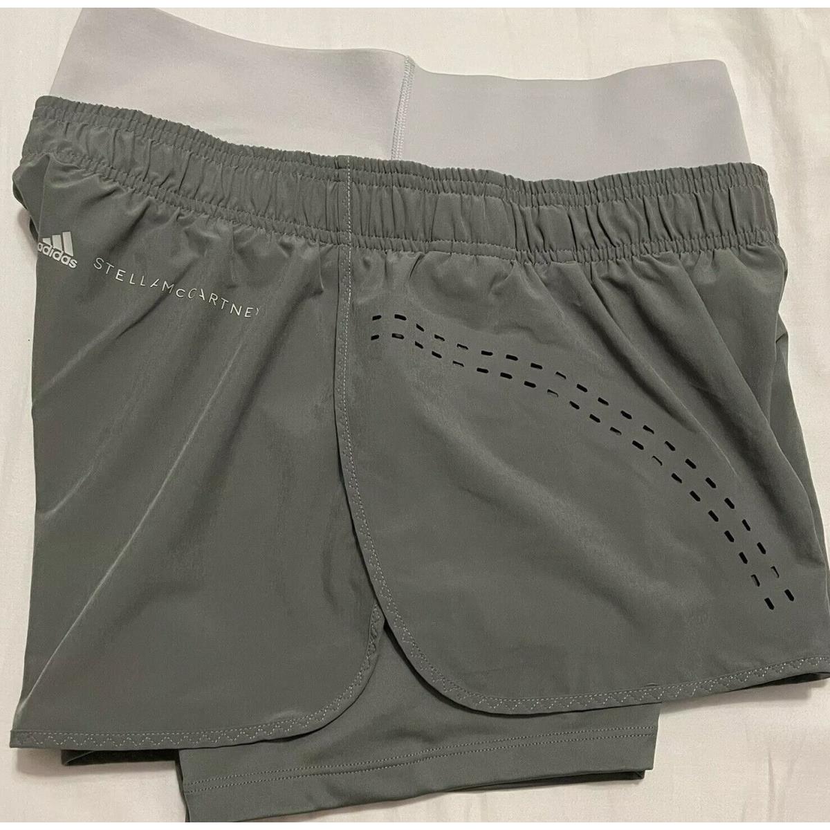 Adidas Women s Stella Mccartney True Pur High Waist Shorts Gray Sz Large FU0279