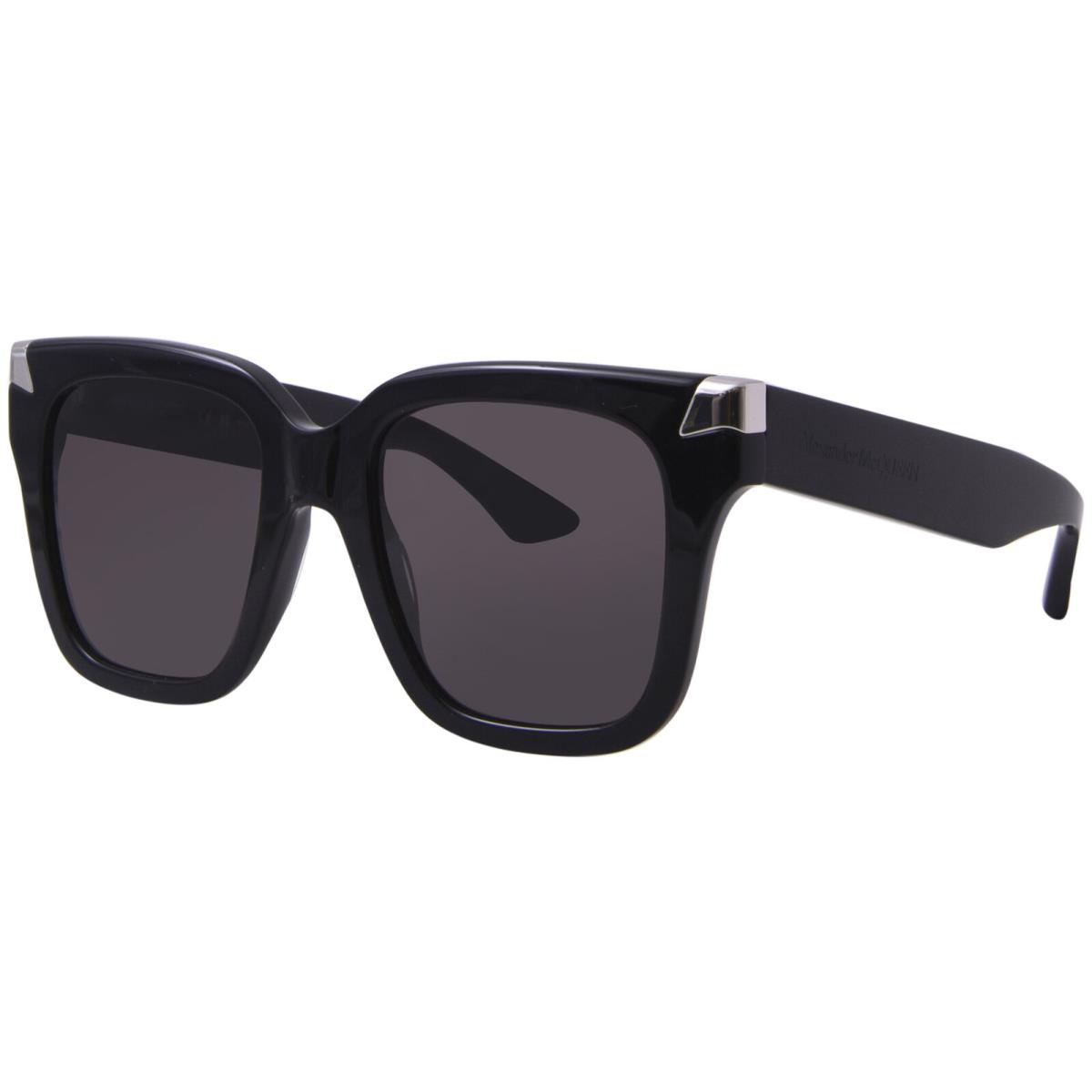 Alexander Mcqueen AM0440S 001 Sunglasses Women`s Black/grey Rectangle Shape 53mm