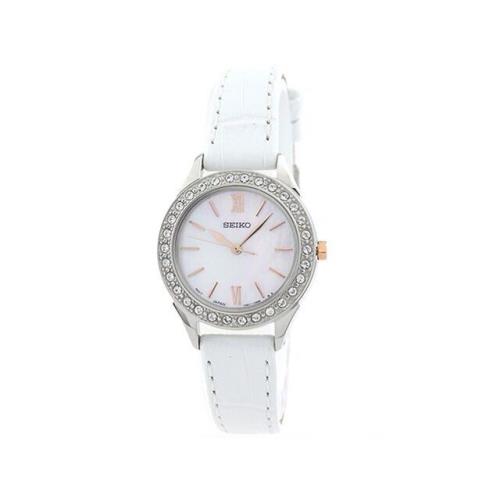 Seiko Mother Of Pearl Dial Women`s Quartz Swarovski Women`s Watch SXGP33