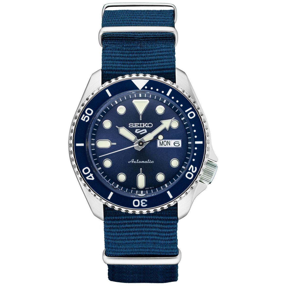 Seiko 5 Sports Automatic 42.5mm Blue Dial Nylon Strap Watch SRPD87