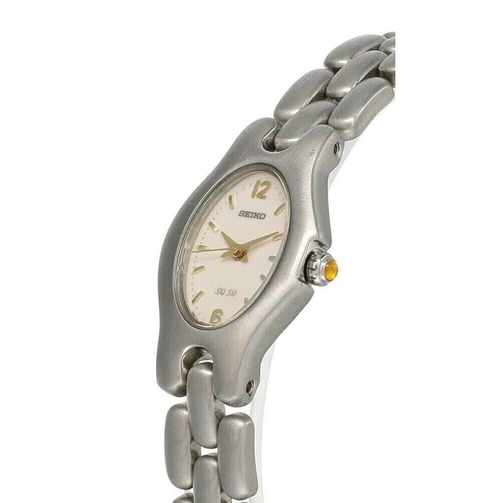 Seiko White Dial Silver-tone Women`s Watch SXM553