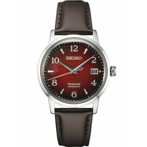 Seiko Men`s Presage Automatic Brown Dial Leather Strap Watch SRPE41