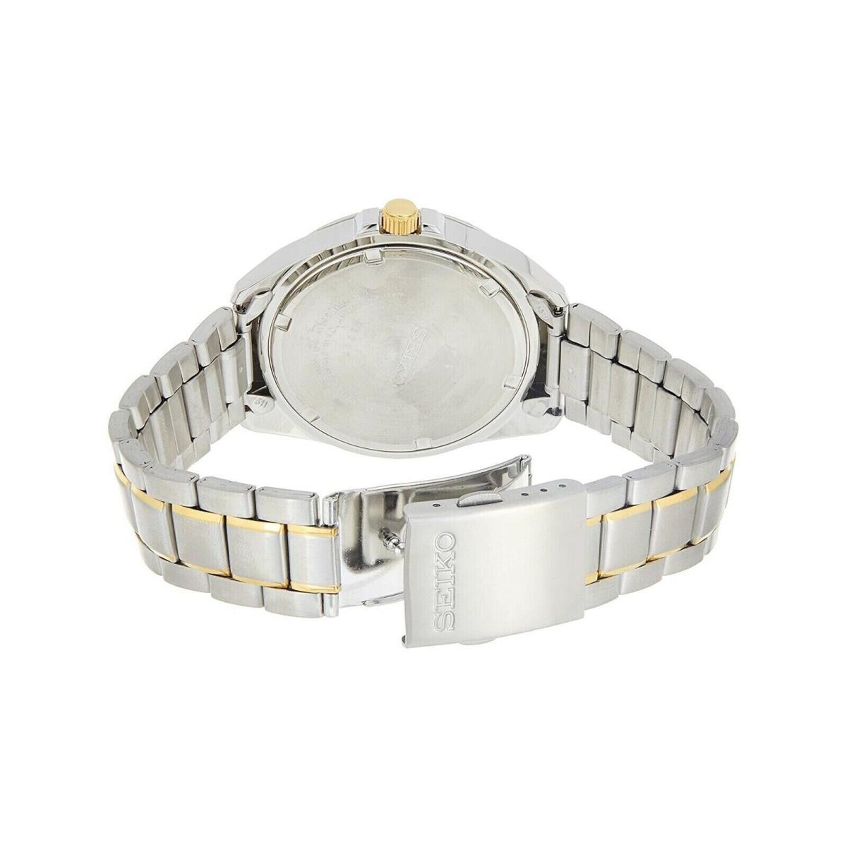 Seiko Quartz Analog White Dial Gold Hands Watch SUR279P1