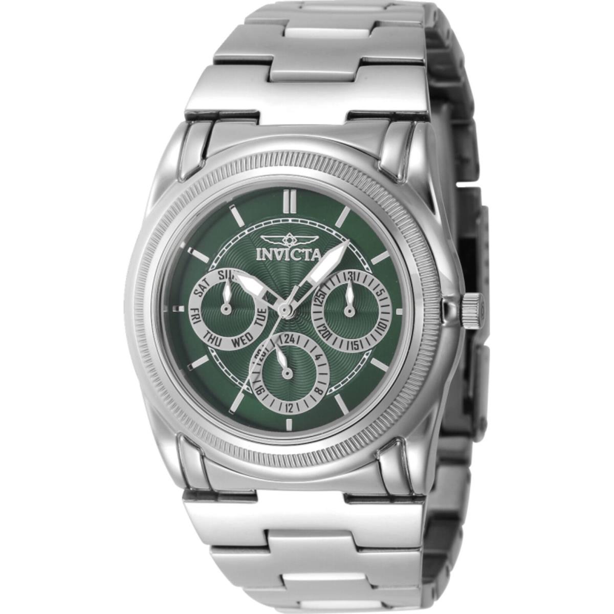 Invicta Women`s Watch Slim Quartz Green Dial Silver Tone Steel Bracelet 46265