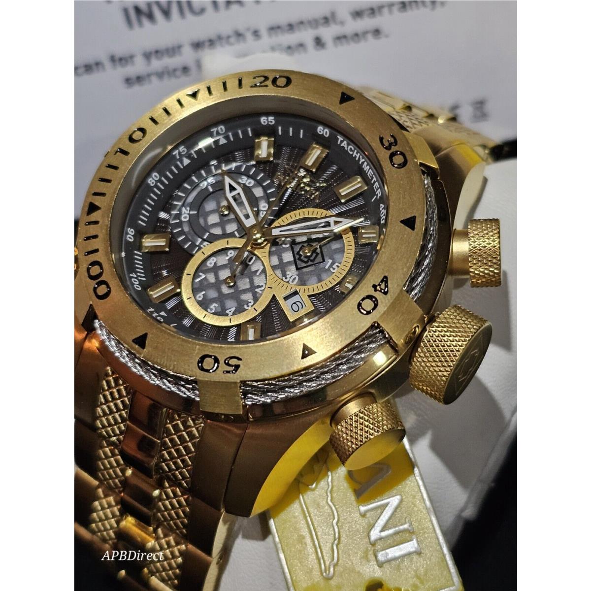 Invicta - Bolt - Gold Plated Case Bracelet Swiss Z60 Chronograph - Mens Watch