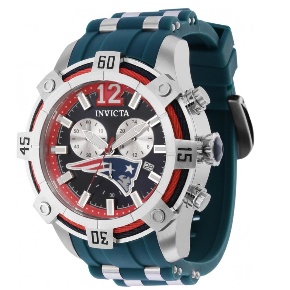 Invicta Nfl England Patriots Mens 52mm Blue Fly-back Chronograph Watch 35809