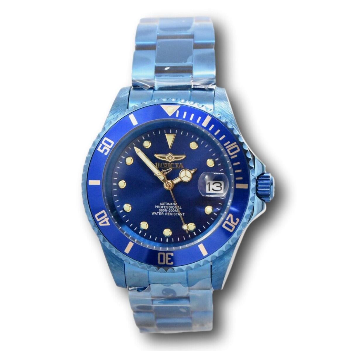 Invicta Pro Diver Automatic Men`s 40mm Triple Blue Blue Label Watch 27750 Rare