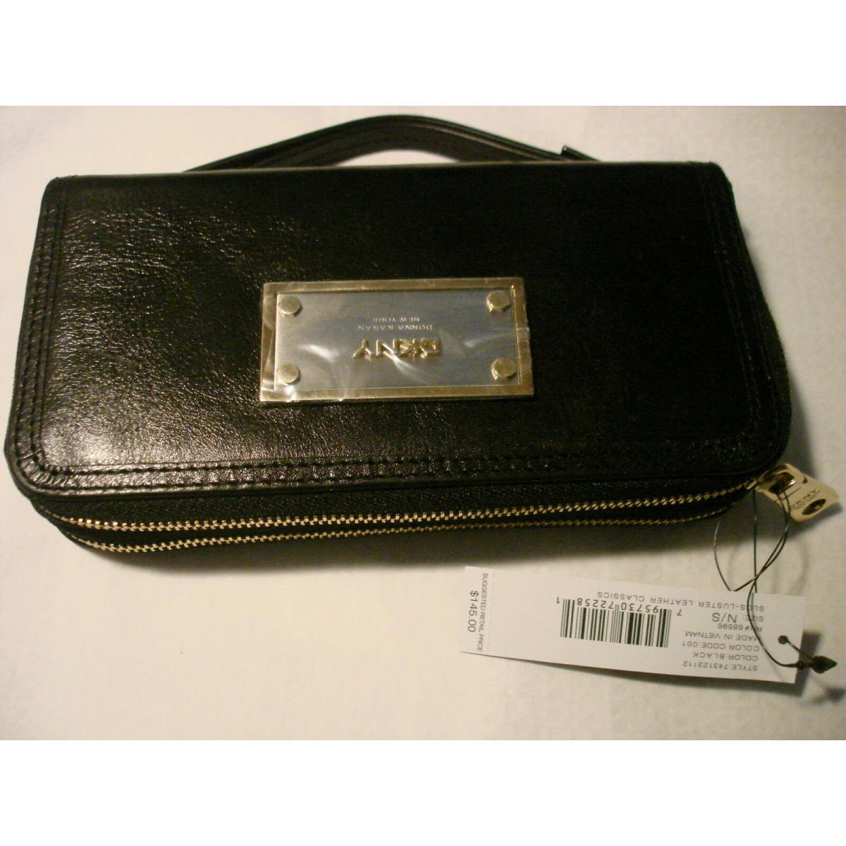 Dkny Slgs Luster Leather Classics Wallet Purse Color Black