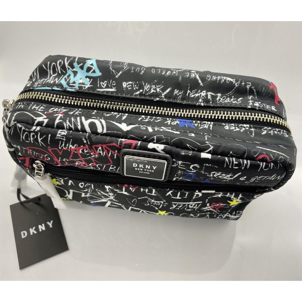 Dkny Graffiti Nylon Carry LG Cosmetic Bag Makeup Bag Toiletry Bag