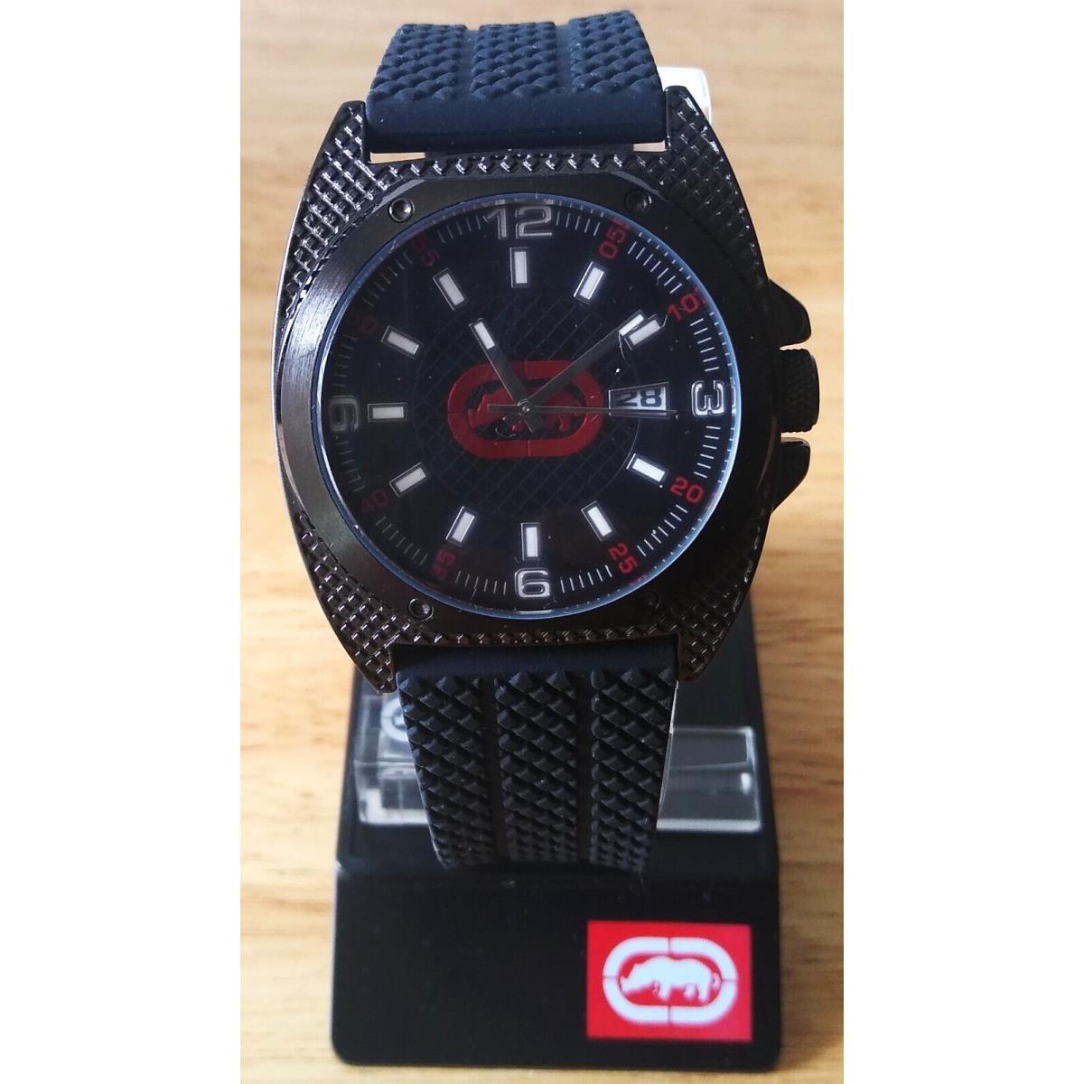 Rhino Marc Ecko Men`s Analog Watch Black w/ Rubber Band