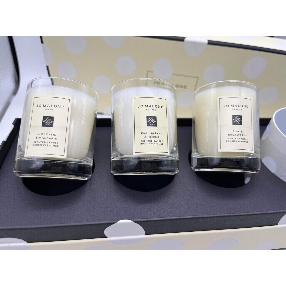 Jo Malone 3 Travel Candle Trio Lantern. Perfect Gift Set 1.88in Each Boxed