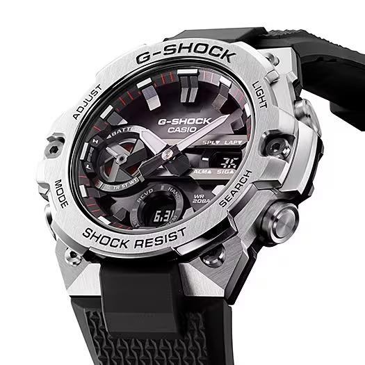 Casio Men`s G Shock G-steel Slim Black Resin Strap Analog Watch GSTB400-1A