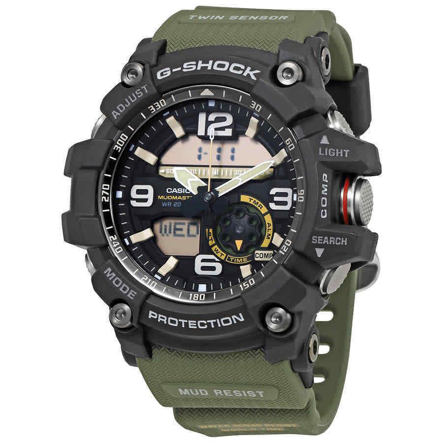 Casio G-shock Mudmaster GG-1000-1A3 Twin Sensor Men`s Watch - Green - Dial: Green, Band: Green, Bezel: Black