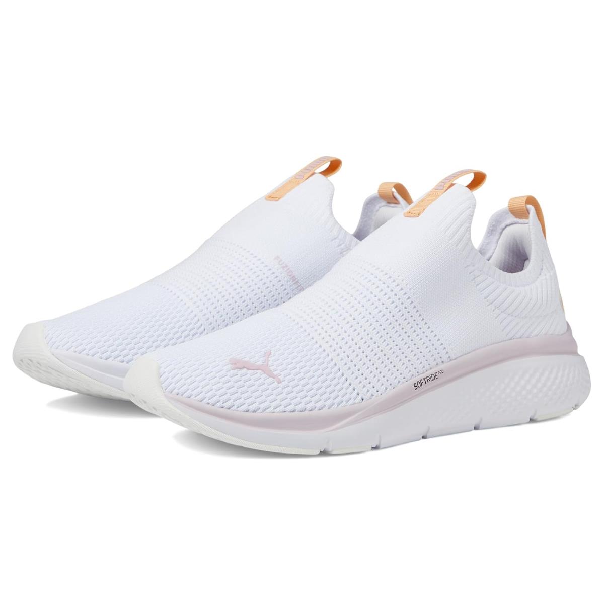 Woman`s Sneakers Athletic Shoes Puma Softride Pro Echo Slip-on Nm - Puma White/Grape Mist/Peach Fizz