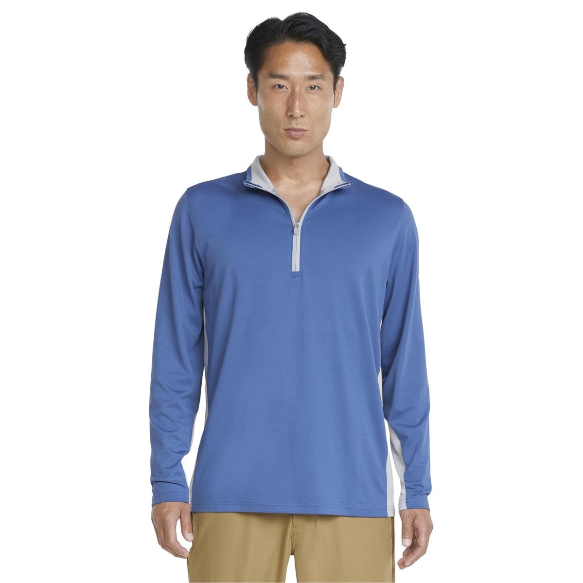 Man`s Shirts Tops Puma Golf Gamer 1/4 Zip Bright Cobalt