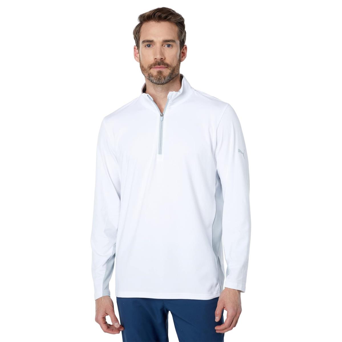 Man`s Shirts Tops Puma Golf Gamer 1/4 Zip Bright White