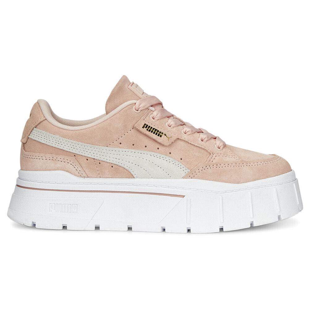 Puma Mayze Stack Suede Platform Womens Pink Sneakers Casual Shoes 38398307 - Pink