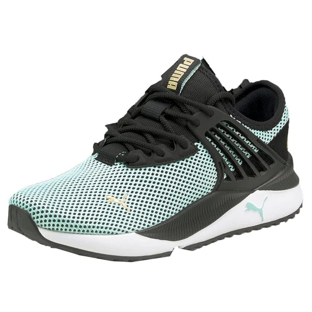 Puma Womens Pacer Future Metallic Pop Sneakers Shoes Casual - Blackblue 10 02 - 02 - Eggshell Blue-Puma Black-Puma Team Gold