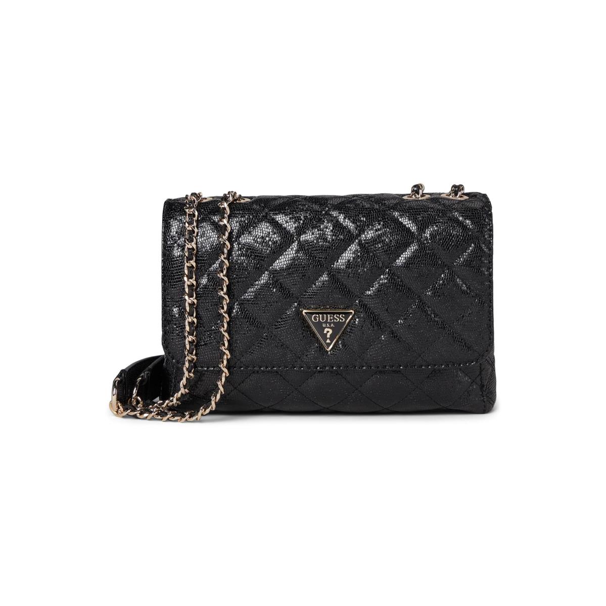 Woman`s Handbags Guess Tali Convertible Crossbody Flap Black 1