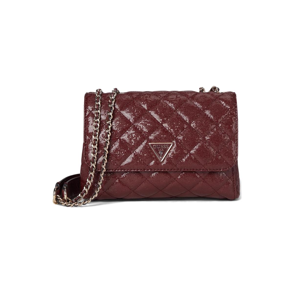 Woman`s Handbags Guess Tali Convertible Crossbody Flap Burgundy