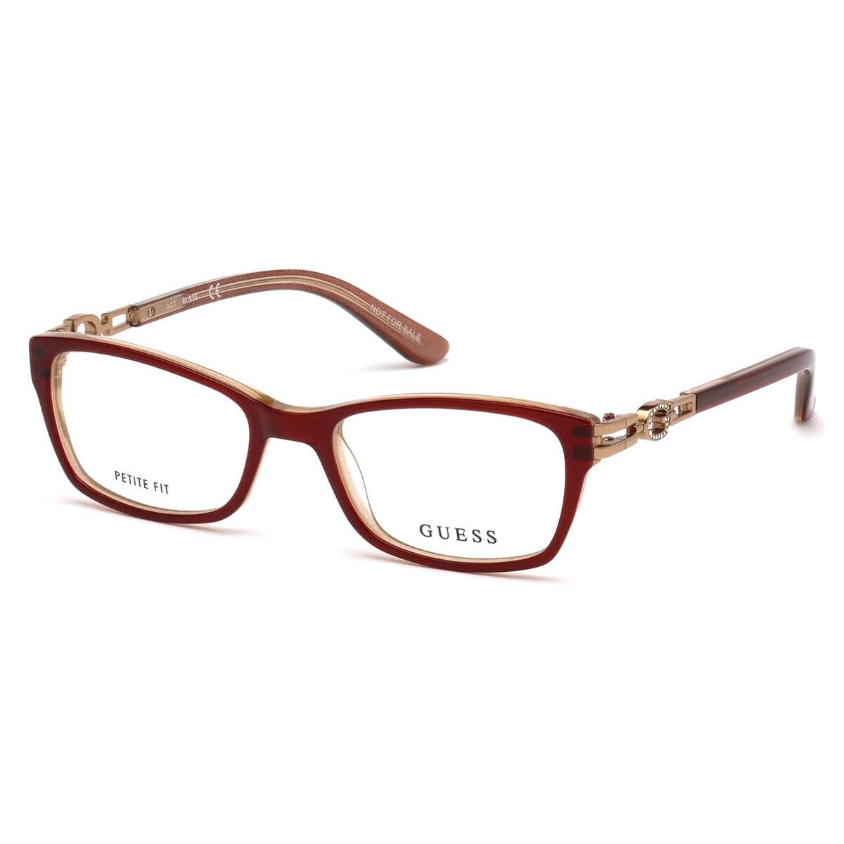 Guess GU2677 Eyeglasses Women Shiny Bordeaux Geometric 50mm