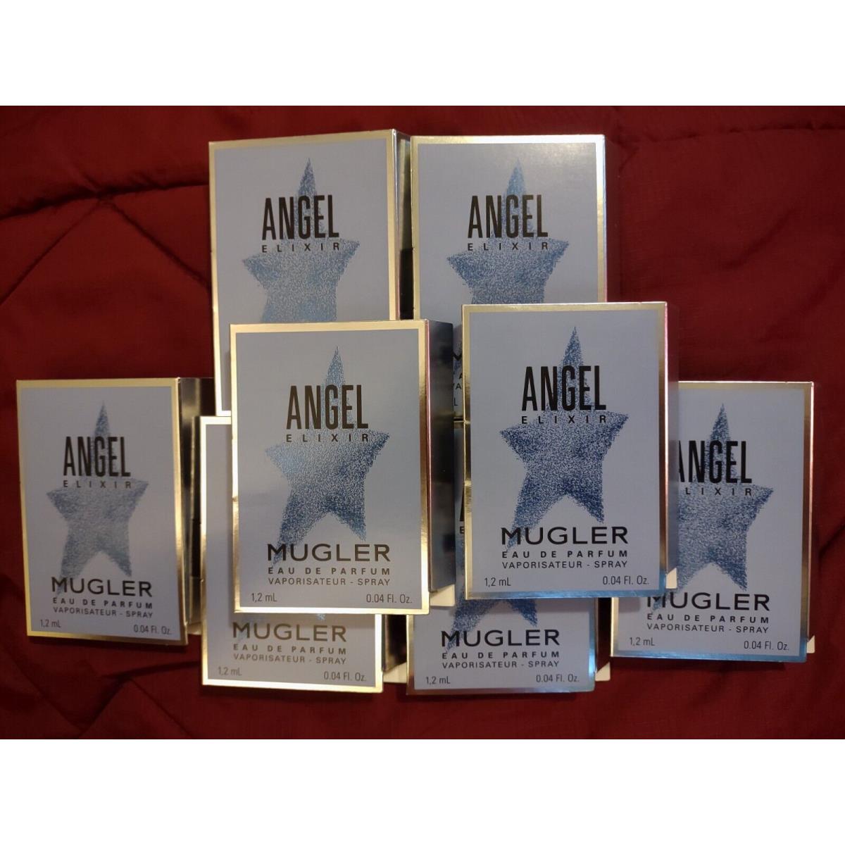 8 X Angel Elixir by Mugler Edp Womens Perfume Carded Sample Spray .04oz / 1.2ml