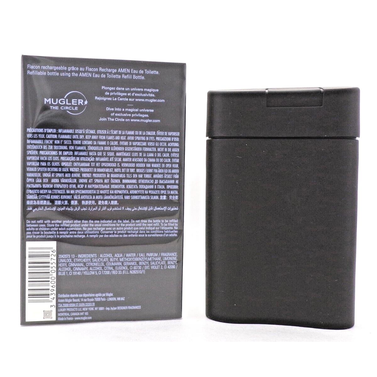 A Men by Mugler 3.3 oz Eau de Toilette Refillable Rubber Spray For Men. Box