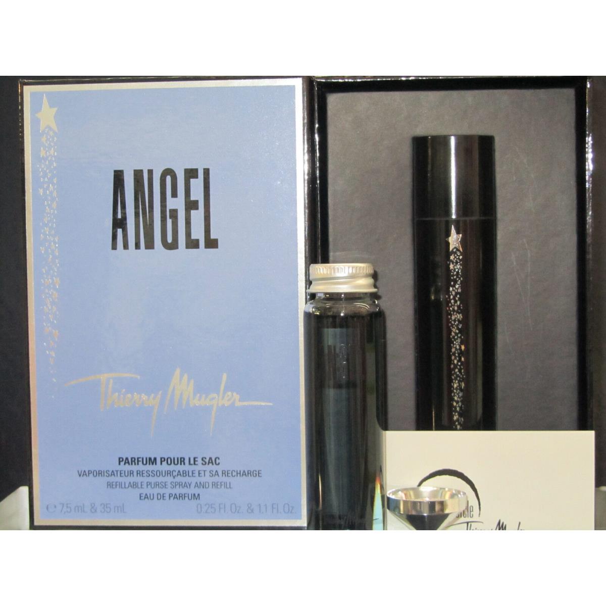 Angel Thierry Mugler Women Perfume 2 Pcs Set 0.25 oz Edp Spray + 1.1 oz Refill