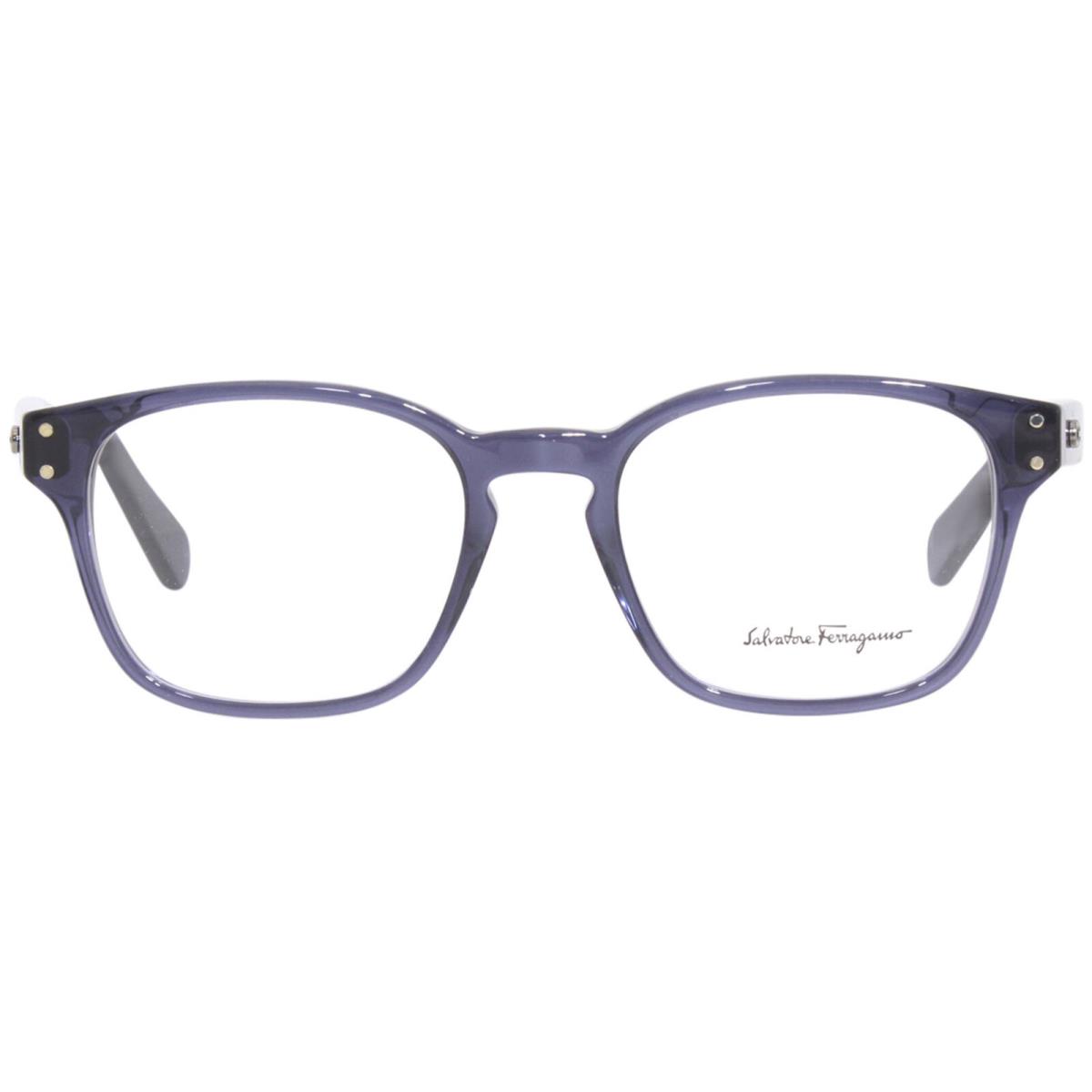 Salvatore Ferragamo SF2925 420 Eyeglasses Frame Men`s Crystal Navy Full Rim 52mm