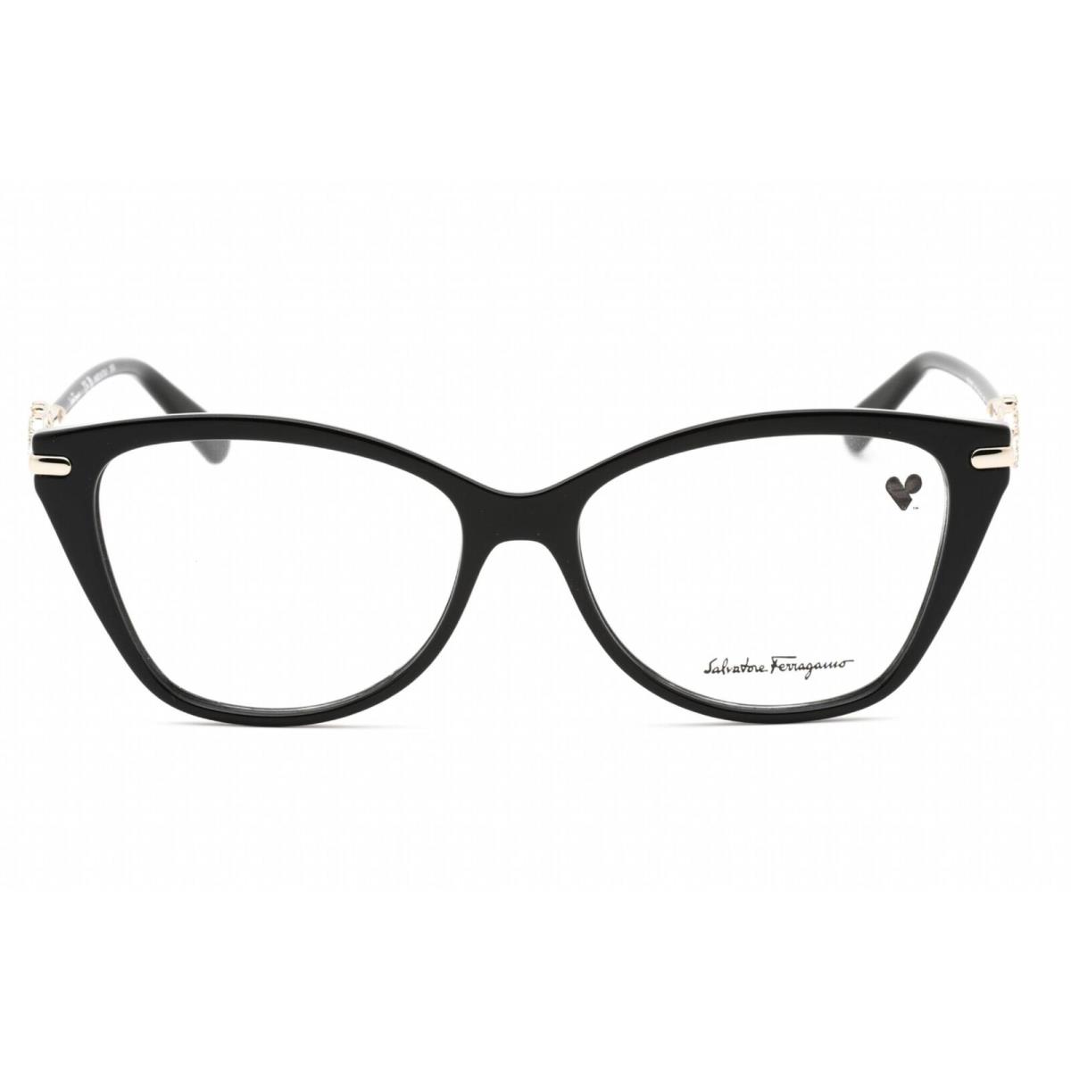 Salvatore Ferragamo Women`s Eyeglasses Black Plastic Cat Eye Frame SF2937R 001