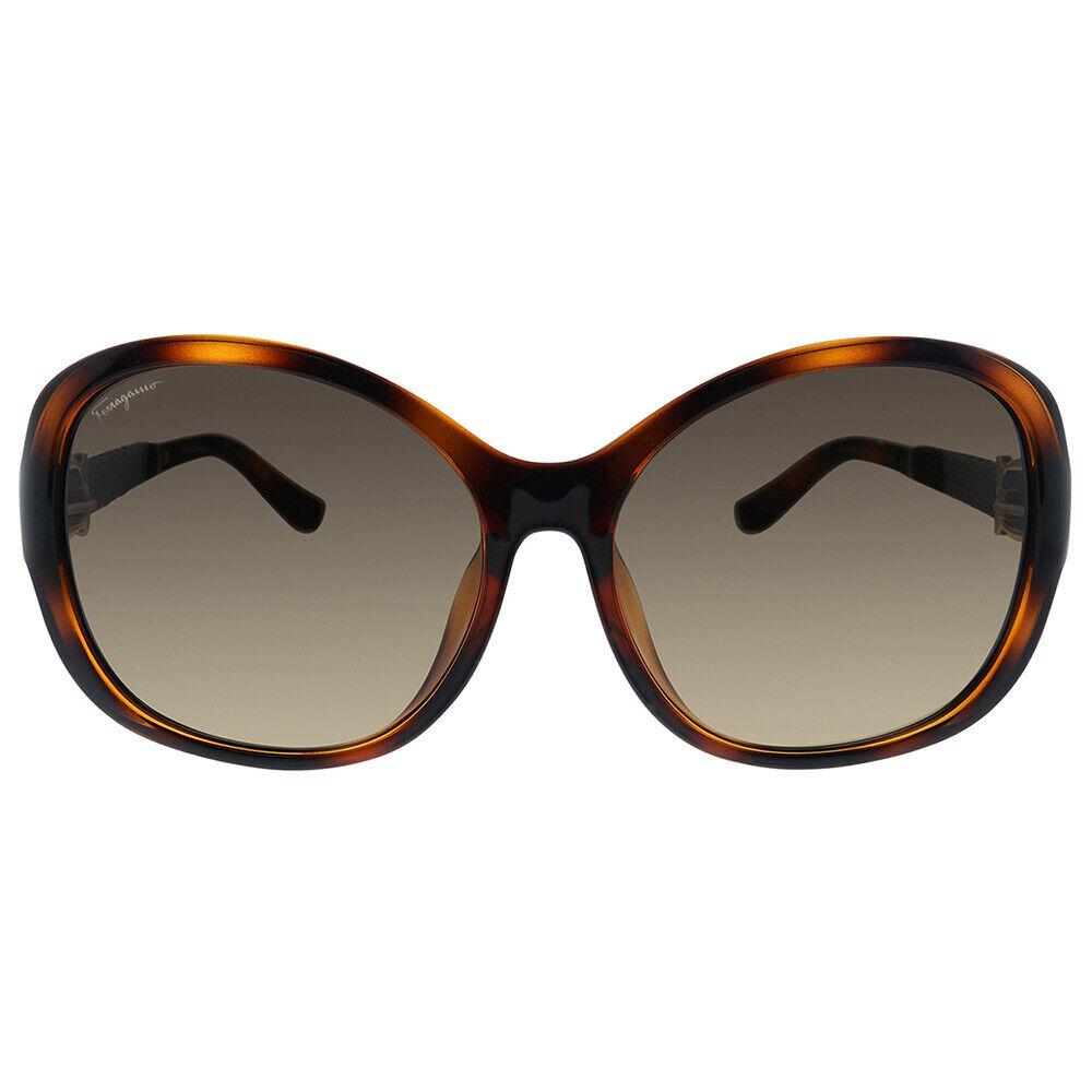 Salvatore Ferragamo SF 744SLA 214 Tortoise Plastic Sunglasses Brown Lens