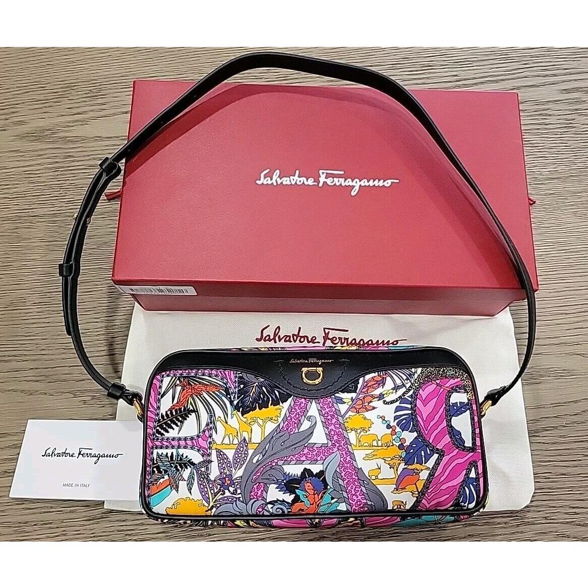 Salvatore Ferragamo Jungle Pink Cross Body Purse Bag