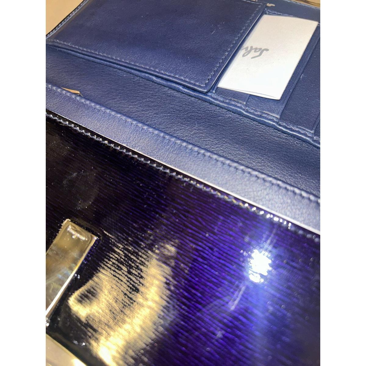 Salvatore Ferragamo Navy Blue and Silver Women s Wallet