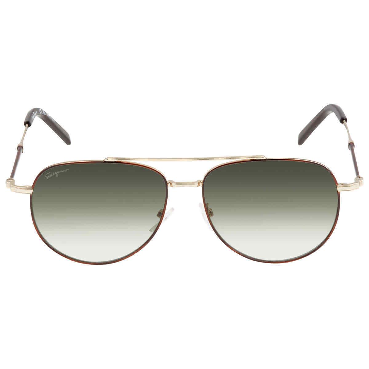 Salvatore Ferragamo Green Pilot Unisex Sunglasses SF226S 723 58 SF226S 723 58