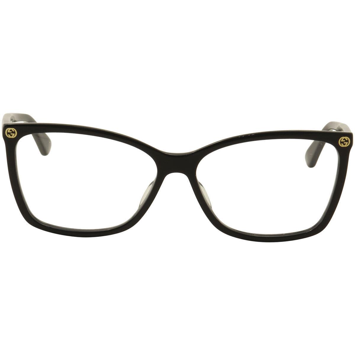 Gucci Women`s Eyeglasses GG0025O 001 Shiny Black Optical Frame 56mm