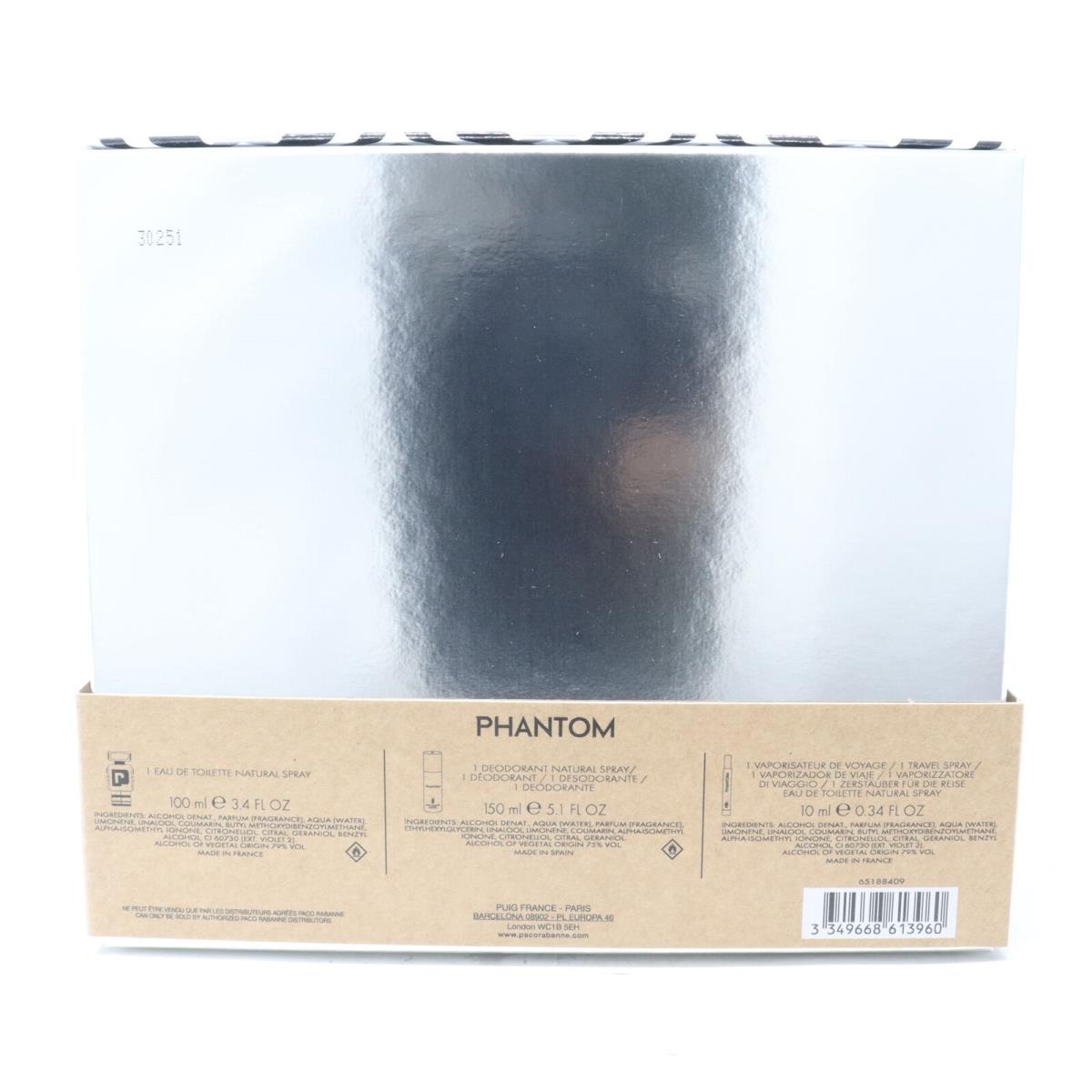 Paco Rabanne Phantom Eau De Toilette 3-Pcs Gift Set /