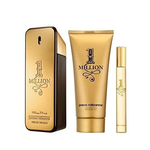 Paco Rabanne 1 Million 3PC Gift Set - 3.4OZ EDT+5.0OZ Deodorant SPRAY+0.34OZ Edt