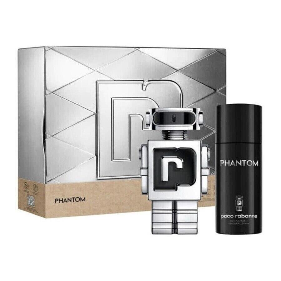 Paco Rabanne Phantom Men 2 Pieces Set 3.4 oz Edt Spray 5.0 oz Deodorant Spray