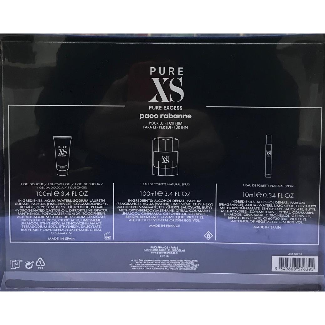 Pure Excess BY Paco Rabanne Edt 3.4 OZ 3 PC Set