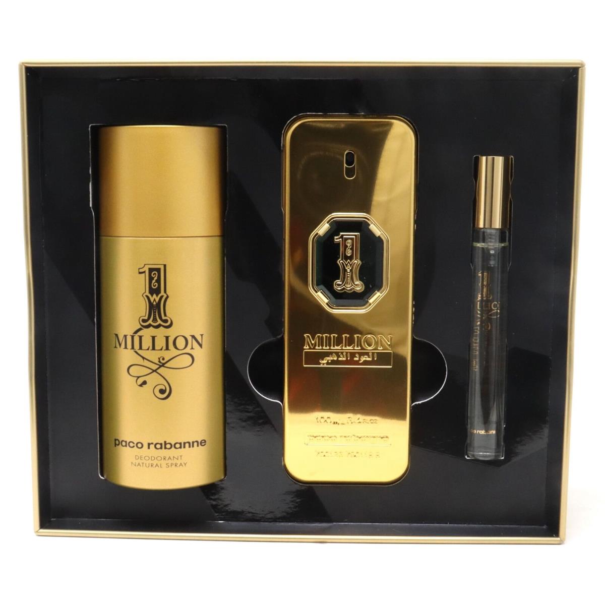 Paco Rabanne 1 Million Golden Oud Parfum Intense 3 Pc Set /