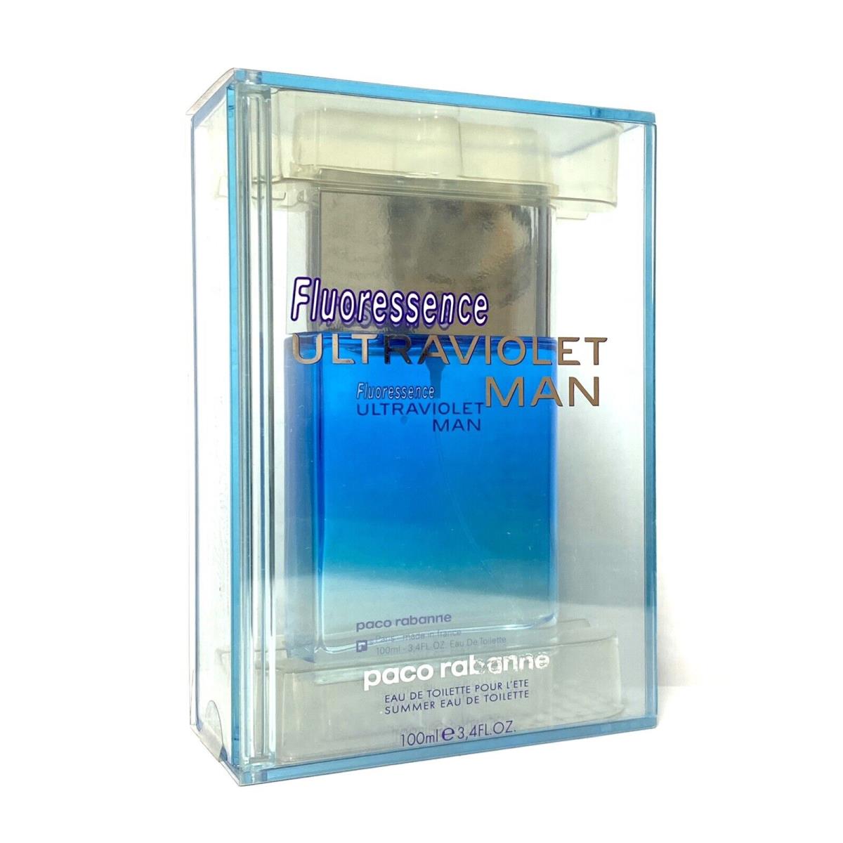 Flouressence Ultraviolet Man Paco Robanne 3.4oz-100ml Edt Spr Rare Vintage BO04