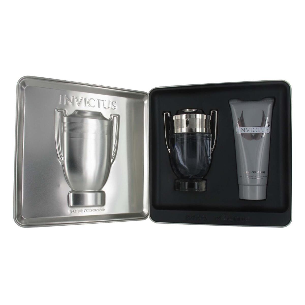 Paco Rabanne Invictus 2pc Mens Gift Set - 3.4oz Edt Spray + 3.4oz Shower Gel