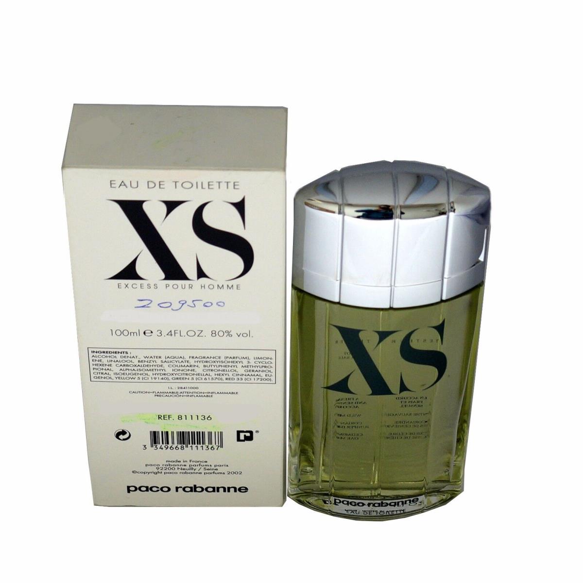 XS BY Paco Rabanne Excess Pour Homme Eau DE Toilette Spray 100 ML T- O/p