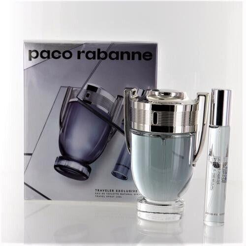 Paco Rabanne Invictus 2 Piece Gift Set with 3.4 Oz by Paco Rabanne For Men