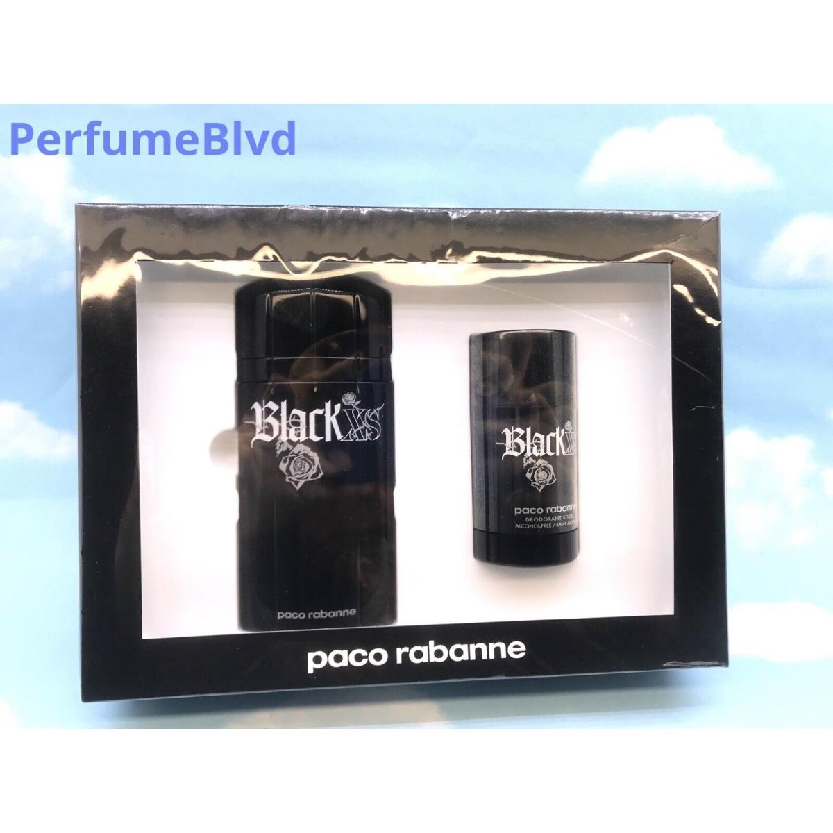 Black XS Paco Rabanne 2 Pcs Gift Set Men 3.4 100 ML Spray / 2.5 Dedorant Stick