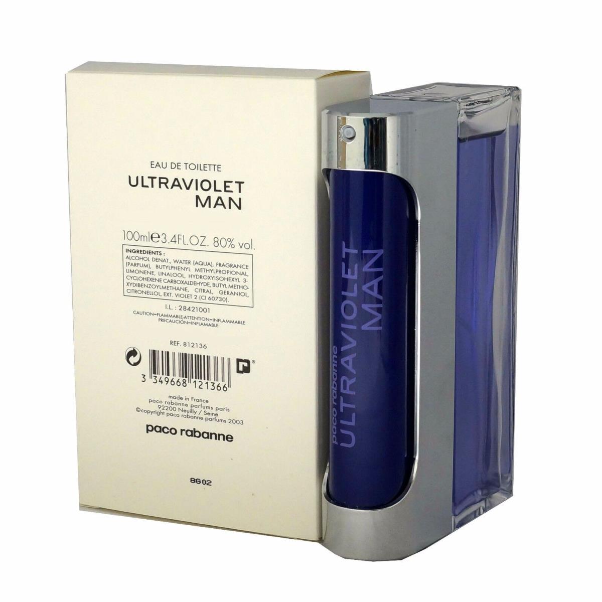 Ultraviolet For Man BY Paco Rabanne Eau DE Toilette Spray 100 ML/3.4 Fl.oz. T