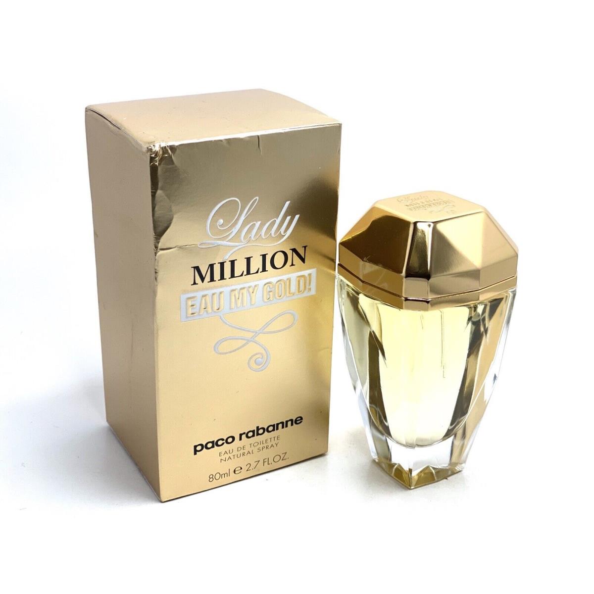 Lady Million Eau My Gold by Paco Rabanne 2.7 oz Edt Spray For Women