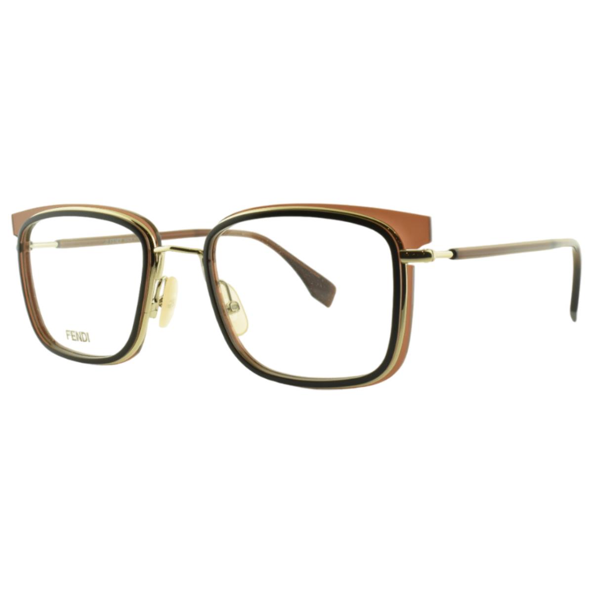 Fendi FF M0064 09Q Brown Square Full Rim Mens Optical Frame